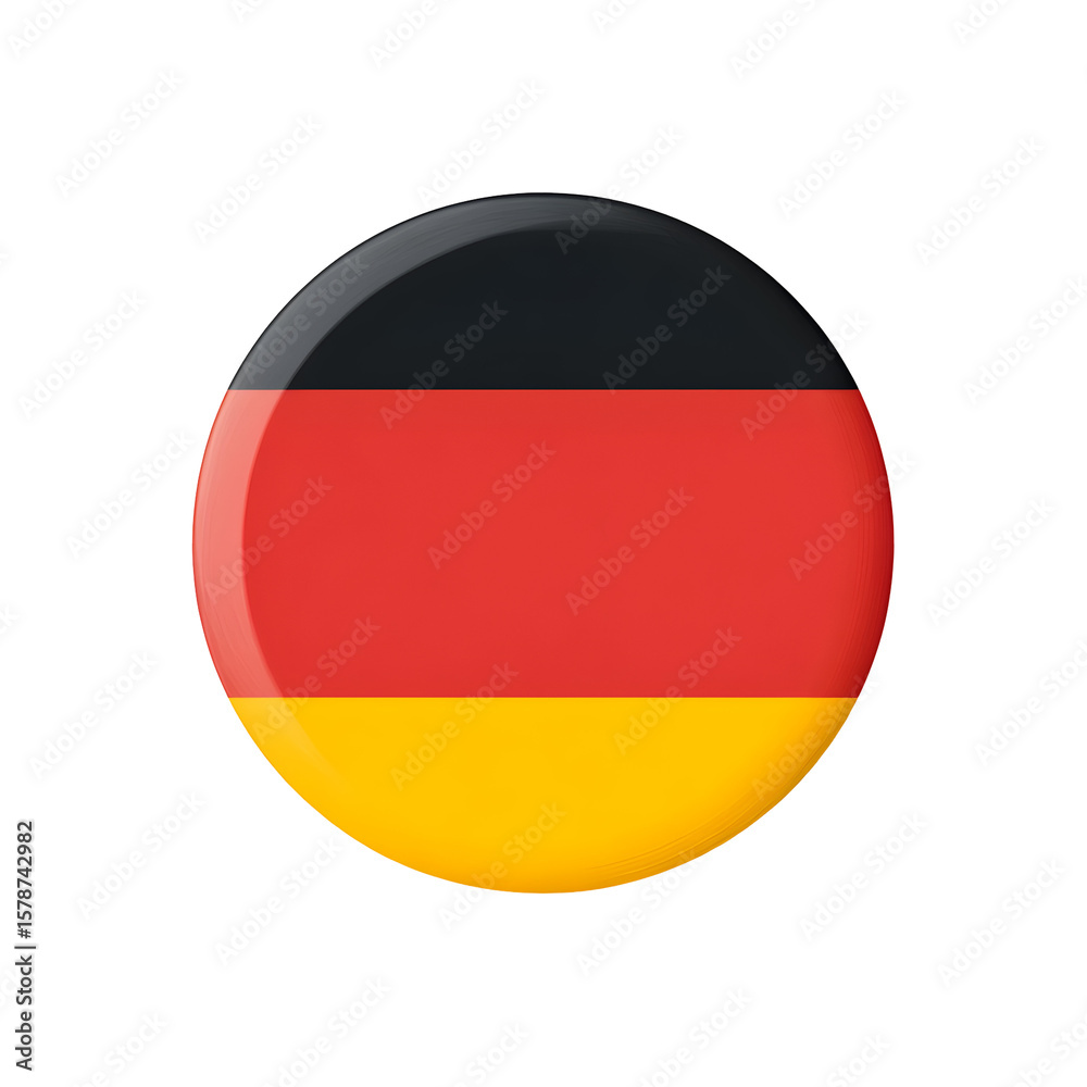 Naklejka premium German Flag Circle Badge on Transparent Background