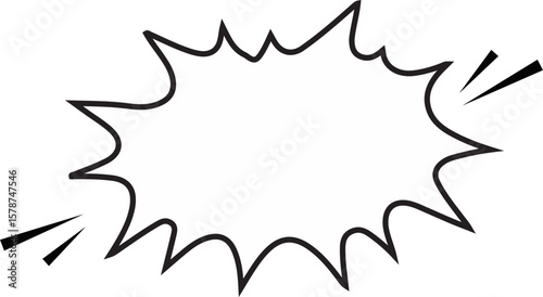 Blank Comic Explosion Speech Bubble in  Black and white – Pop Art Style Vector Illustration,  perfect for pop art designs, comic books, advertising, and attention-grabbing banners