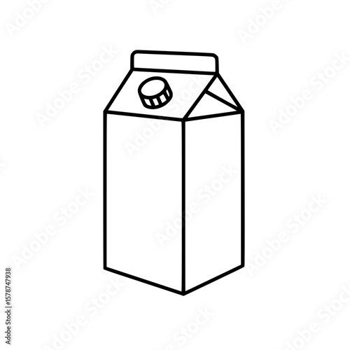 Coconut milk carton simple vector linear icon  