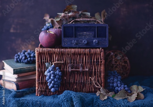 Vintage still life with autumn bounty