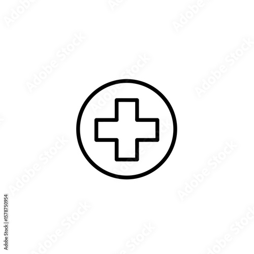 Simple medical symbol; a cross inside a circle.