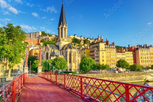 Red footbridge, Lyon, France