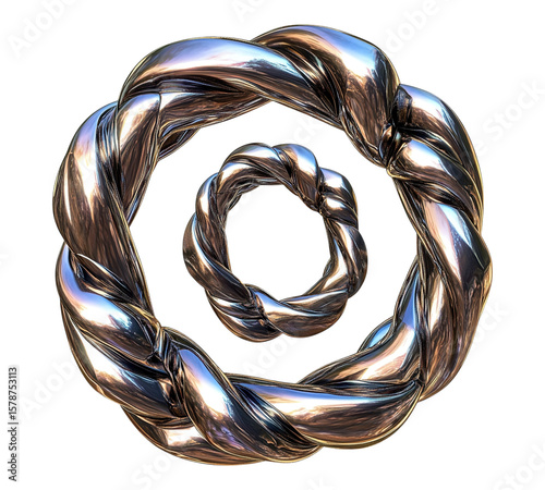 A silver chain with a knot in the middle