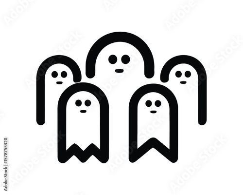 Spooky squad minimalist halloween ghost vector graphic