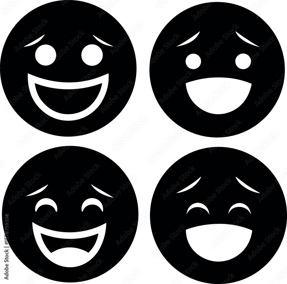 Fototapeta premium Laughing Emoji Icons