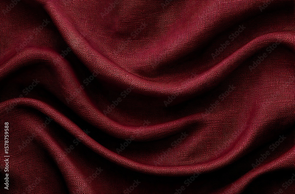 Obraz premium A dark red background with waves of fabric