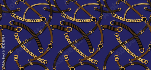 Seamless chain pattern. Textile print pattern. Hand draw chain and belt pattern.