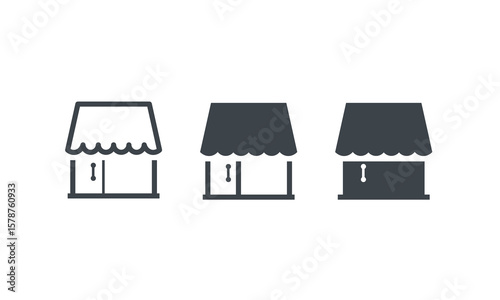 Clean E-commerce & Retail Shop Icons, High Quality Vector Illustrations . Outline and Filled