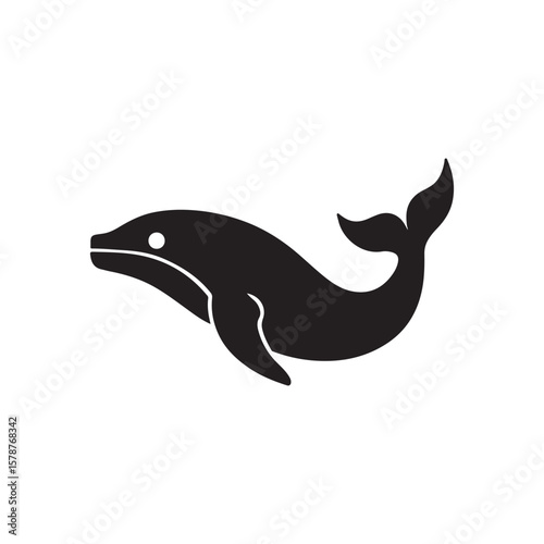 Blue Whale is a simple, minimal black silhouette.