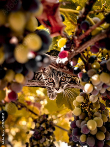 The cat in the vine