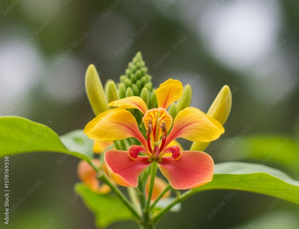 Fototapeta premium yellow musk flower in the garden