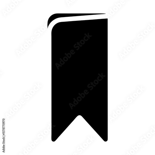 Simple black bookmark icon on white background for books or reminders