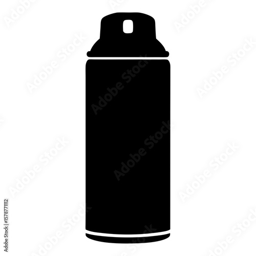 Silhouette of a pressurized spray can designed for aerosol applications and paint