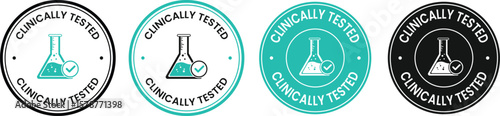 Clinically Tested and  Approved Labels, Icons, and Badges Set