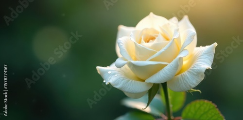 Delicate white rose petals, soft light, dew drops , unblemished, rose, petals
