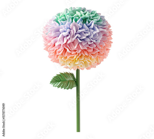 A colorful flower with a green stem