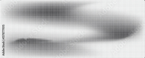 Grunge halftone gradient background. Faded grit noise texture. White and black sand wallpaper. Retro pixelated backdrop. Anime or manga style comic overlay. Vector graphic design textured template