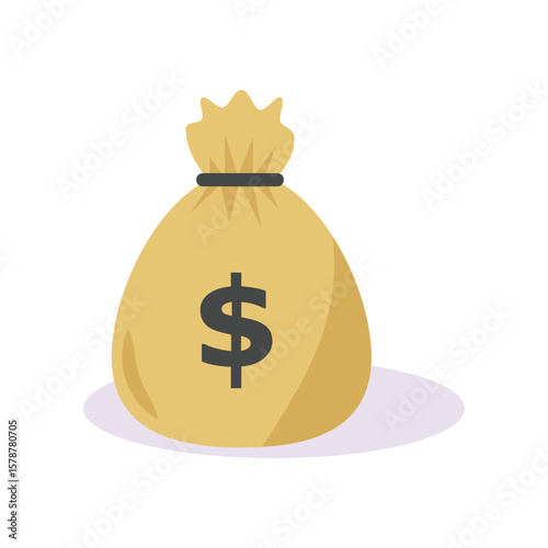 Money Bag Emoji Vector Illustration - Wealth and Finance Clipart Design	