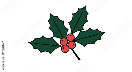 Festive Holly Berry Christmas Decoration