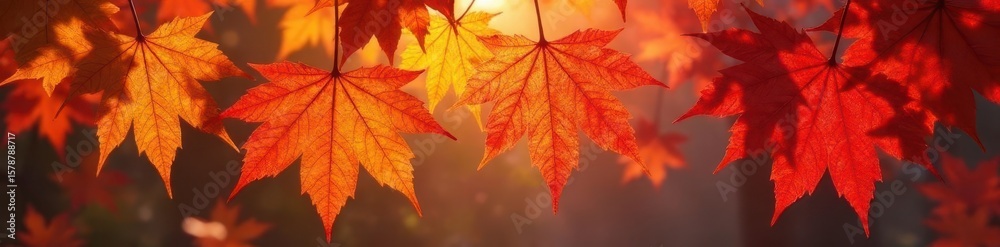 Vibrant maple leaves in crimson, gold, and russet hues , park, harvest, view Vibrant maple leaves in crimson, gold, and russet hues , park, harvest, view