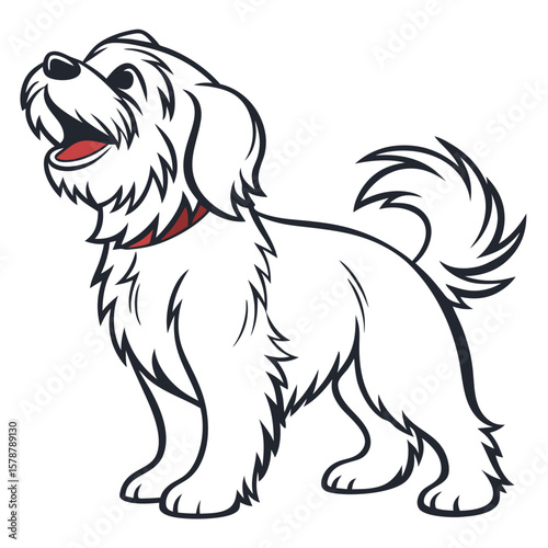 Boston Maltese Dog Vector SVG – Cute Mixed Breed Cartoon Pet Illustration in Flat Style for Animal and Craft Design Projects