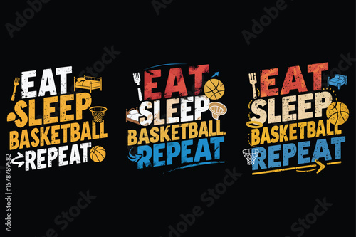 Eat Sleep Basketball Repeat Design sports