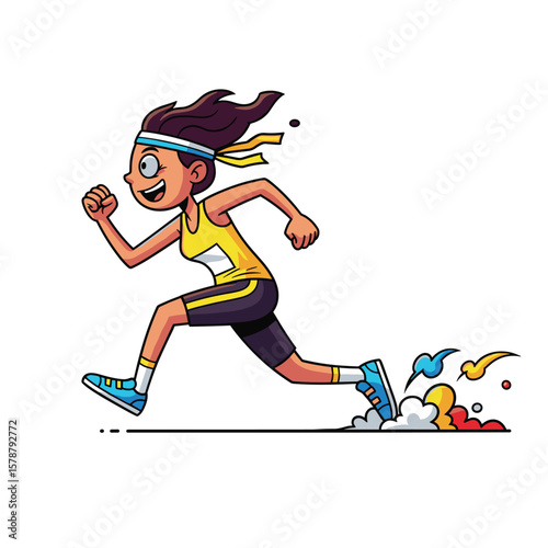Female Runner in Race