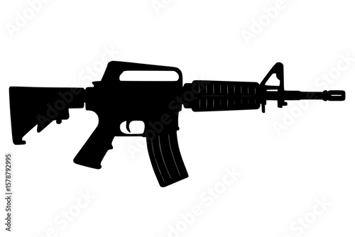 Silhouette of a firearm isolated on a white background
