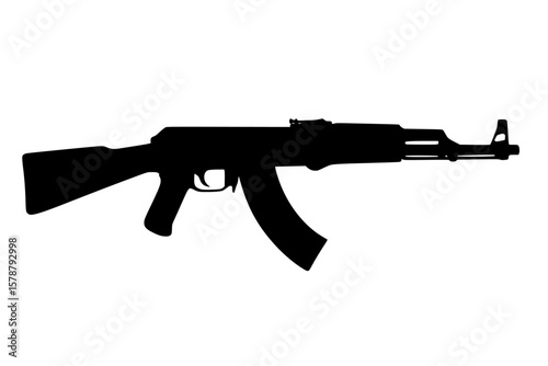 Silhouette of a firearm isolated on a white background