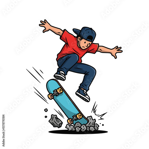 Skateboarder Doing Trick