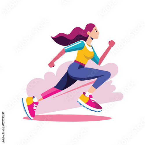 Girl on roller skates and a girl on a scooter, vector cartoon illustration of active youth enjoying summer sport fun at the beach