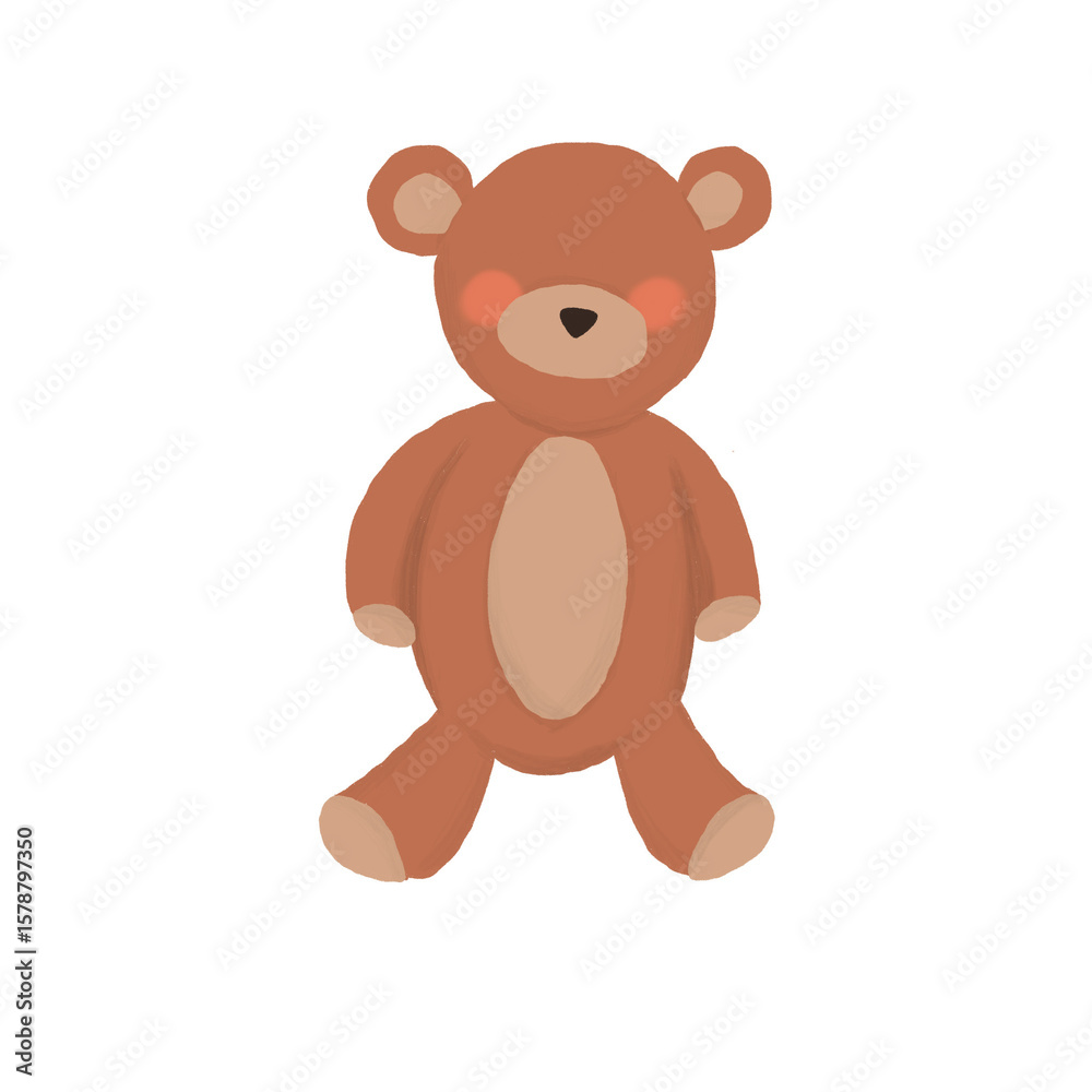 Fototapeta premium Cute Hand Drawn Teddy Bear Illustration for Kids