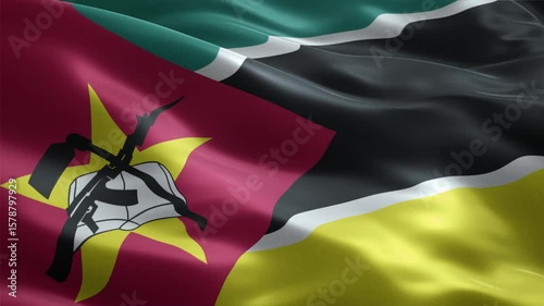 Waving Flag of Mozambique