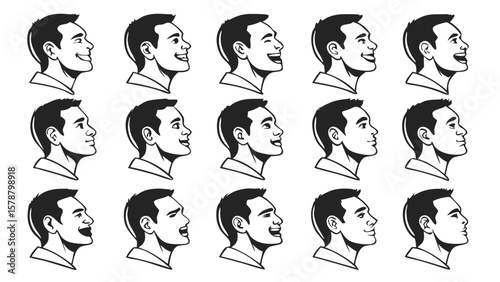 Expressive Human Faces on Transparent Background - PNG

