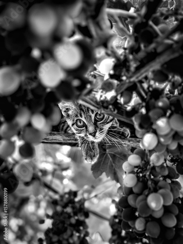 The cat in the vine
