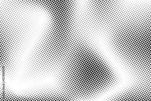 Halftone faded gradient texture. Grunge halftone grit background. White and black sand noise wallpaper. Retro pixilated vector backdrop