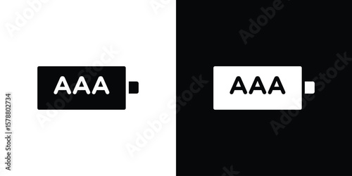 AAA battery icon simple illustration in flat design