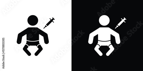 Baby Vaccination icon simple illustration in flat design
