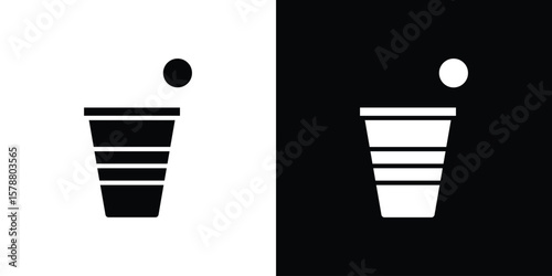 Beer pong icon simple illustration in flat design