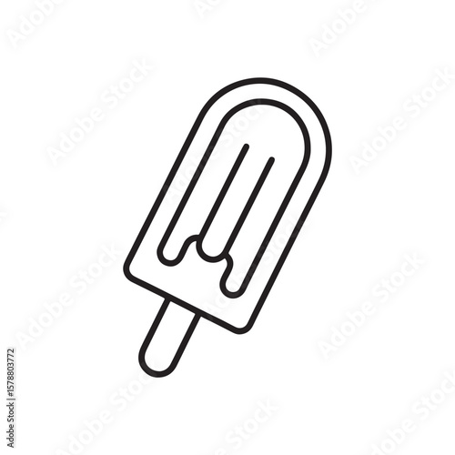 Sweet Summer Treat: A minimalist sketch of a popsicle, evoking the refreshing bliss of a hot summer day.