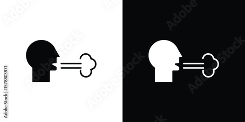 Breath icon simple illustration in flat design