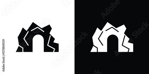 cave icon simple illustration in flat design