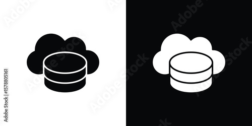 Cloud server icon simple illustration in flat design