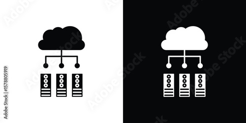 Data center icon simple illustration in flat design