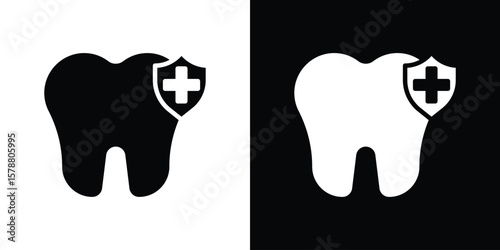 Dental insurance icon simple illustration in flat design