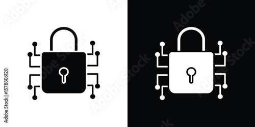 Digital Locked icon simple illustration in flat design