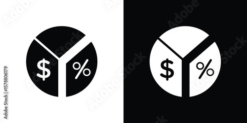 Dividend yield icon simple illustration in flat design