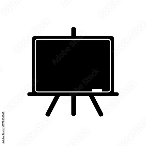 Blackboard on a stand isolated on white background