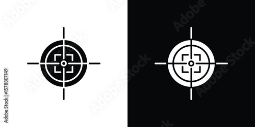 Gun target icon simple illustration in flat design