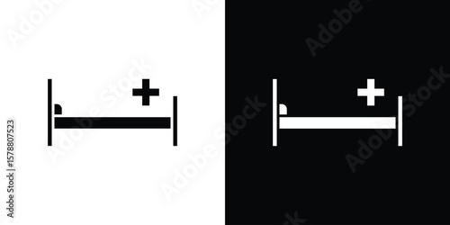 Hospital bed icon simple illustration in flat design